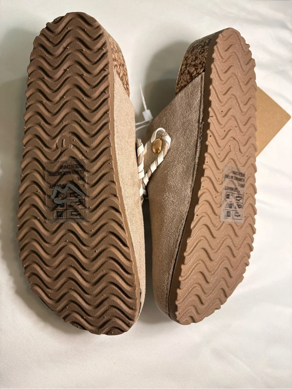 Seven Kids Taupe Suede Buckle Slip On Clogs Size 1 - New